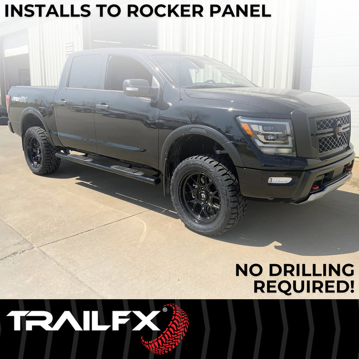 TrailFX A7100T Steel Oval Nerf Bar with Surface Steps for Toyota Tundra 2022-2024
