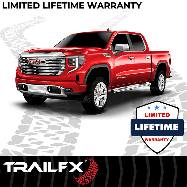 TrailFX Stainless Steel Oval Nerf Bar with Surface Steps for Toyota Tacoma 2024-2025