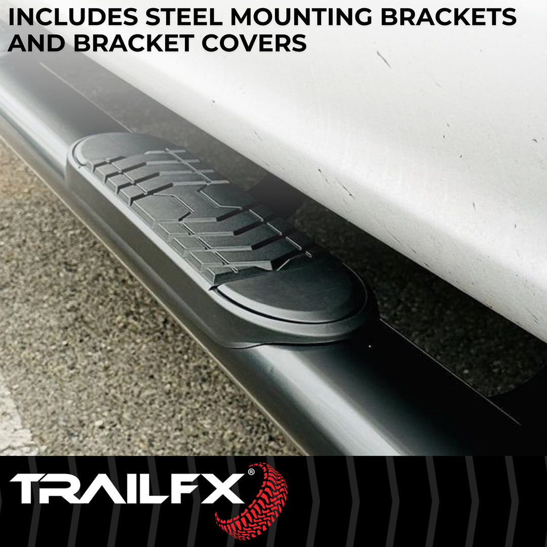 TrailFX Steel Oval Nerf Bar with Surface Steps for Toyota Tacoma 2024-2025