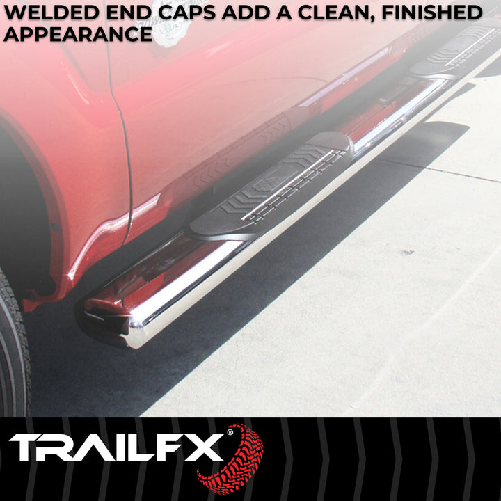 TrailFX Stainless Steel 6 Inch Oval Straight Nerf Bar Side Step for Toyota Tacoma