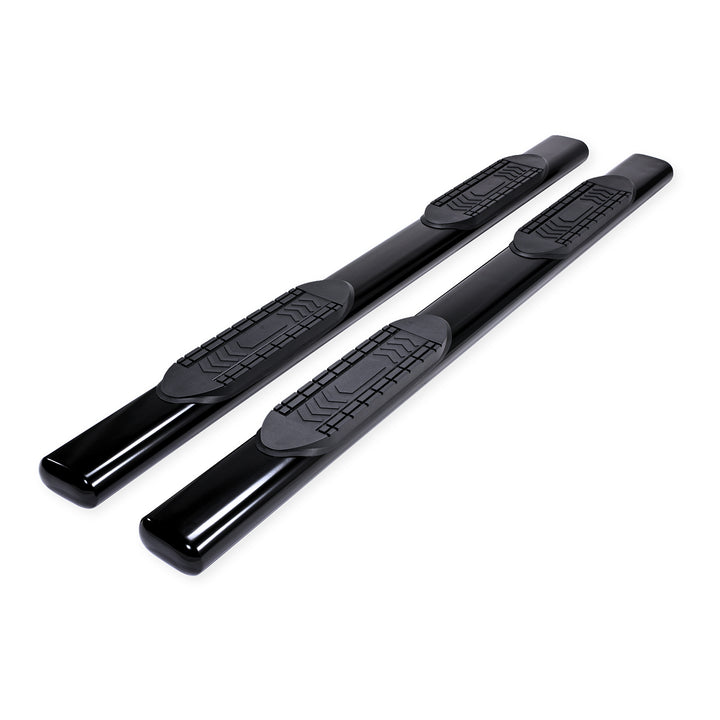TrailFX A8221B Black Powder Coated 6 Inch Oval Straight Nerf Bar with Step Pads for Silverado and Sierra 1500-3500 HD