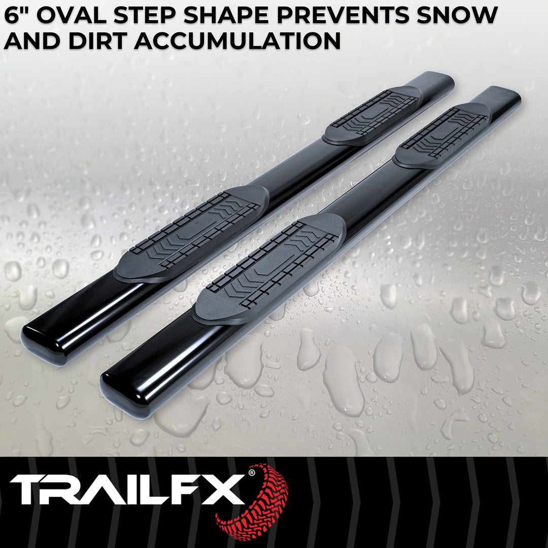 TrailFX A8255B Black Powder Coated Steel Nerf Bar for Chevrolet Silverado & GMC Sierra 1500
