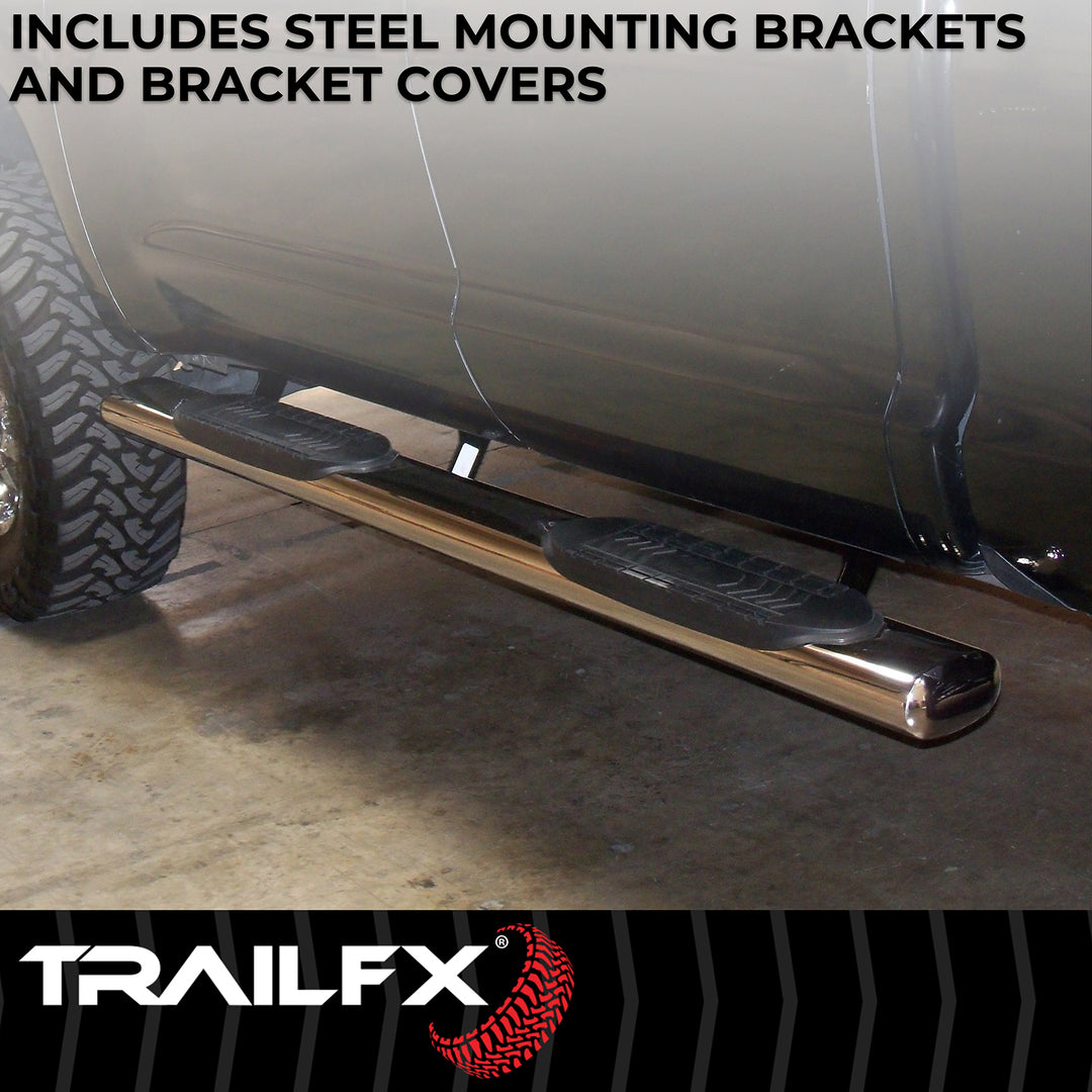 TrailFX Stainless Steel Nerf Bar for Chevrolet Silverado and GMC Sierra 1500 (Part A8255S)