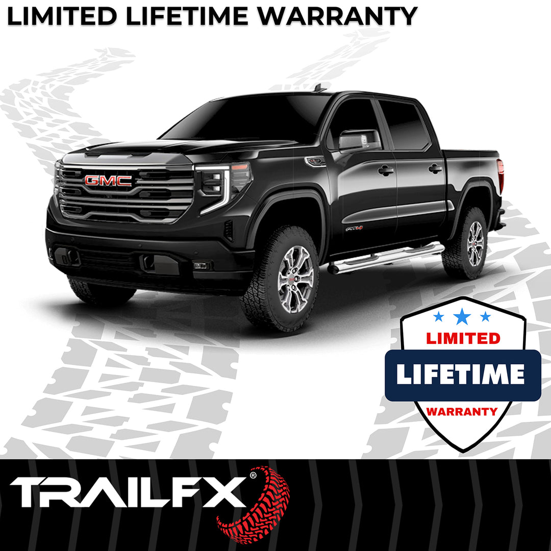 TrailFX Stainless Steel Nerf Bar for Chevrolet Silverado and GMC Sierra 1500 (Part A8255S)