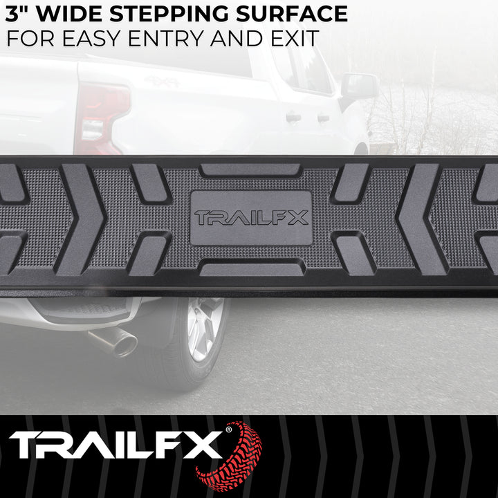 TrailFX A4 Series Black Powder Coated Rocker Panel Mount Nerf Bar for Chevy Colorado and GMC Canyon