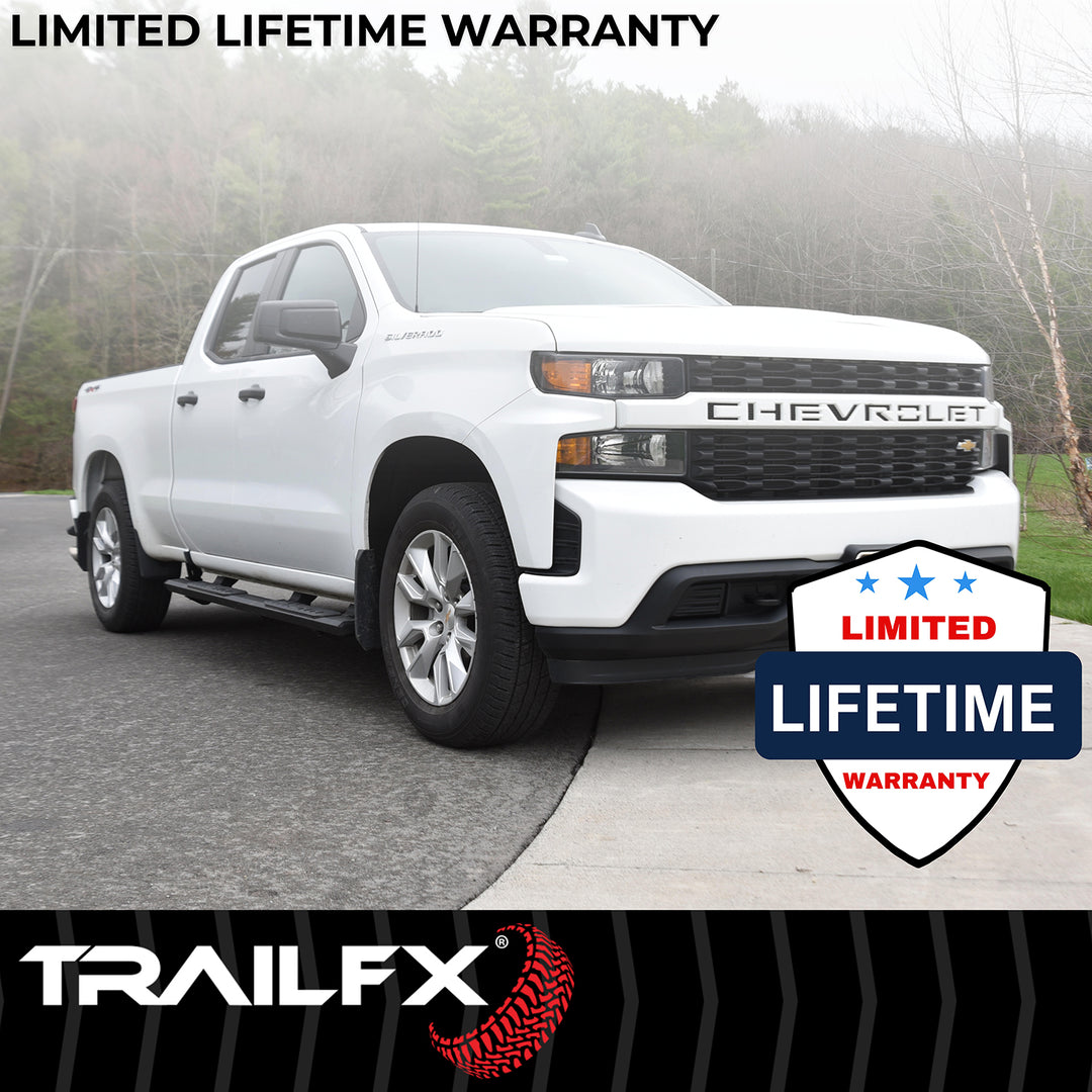 TrailFX A4 Series Black Powder Coated Rocker Panel Mount Nerf Bar for Chevy Colorado and GMC Canyon