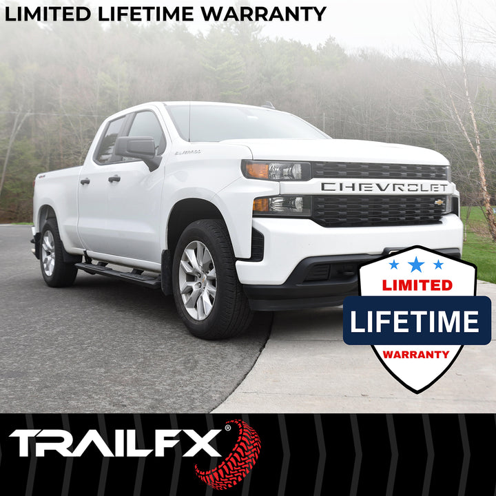 TrailFX A4 Series Black Powder Coated Rocker Panel Mount Nerf Bar for Chevy Colorado and GMC Canyon