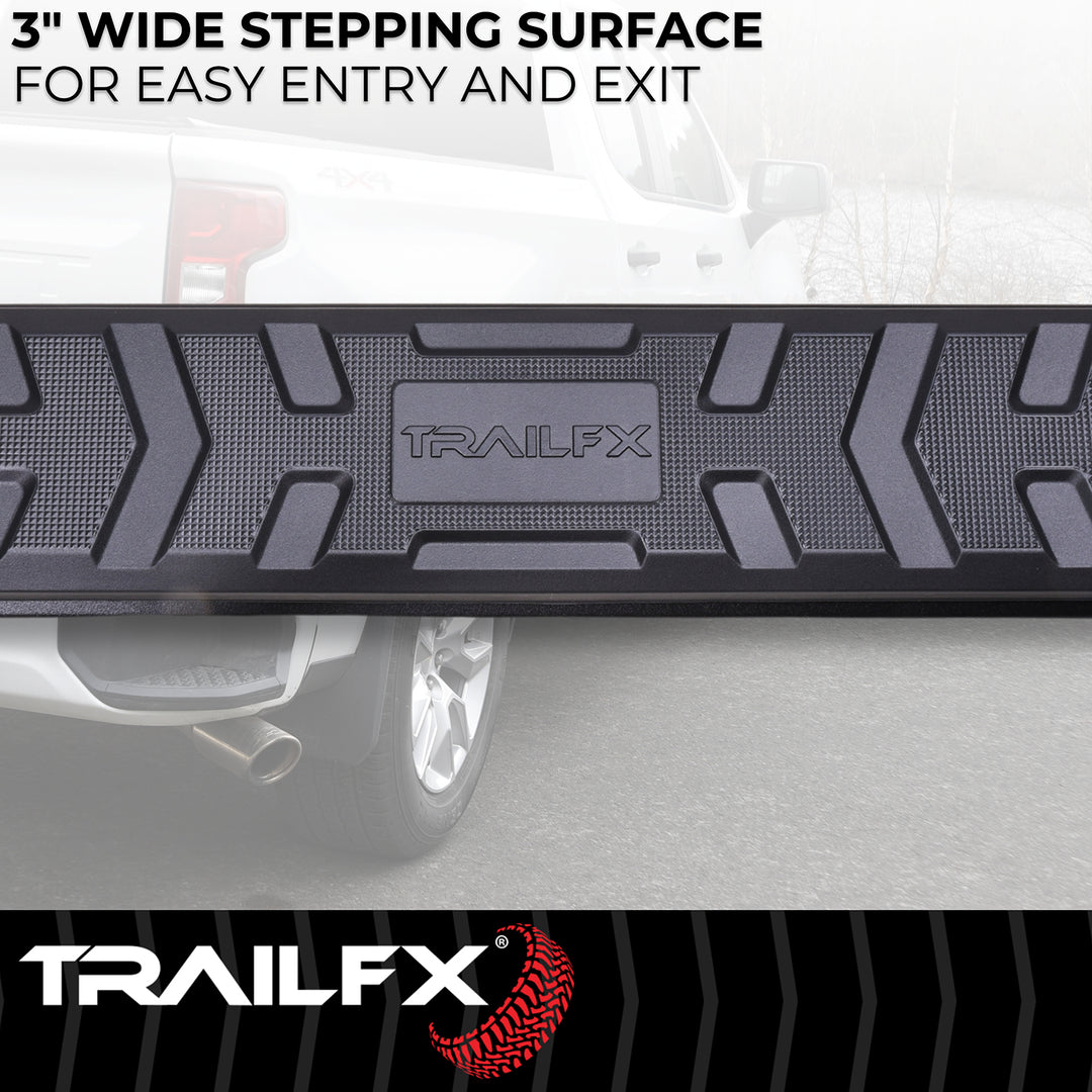 TrailFX A4 Series Black Powder Coated Hexagonal Nerf Bar for Chevrolet Colorado and GMC Canyon