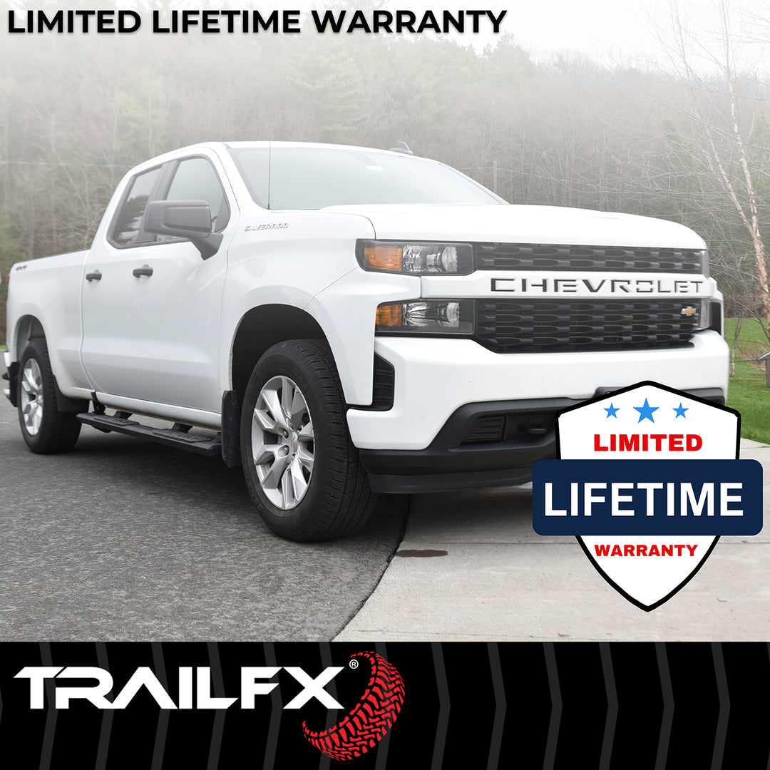 TrailFX A4 Series Black Powder Coated Hexagonal Nerf Bar for Chevrolet Colorado and GMC Canyon