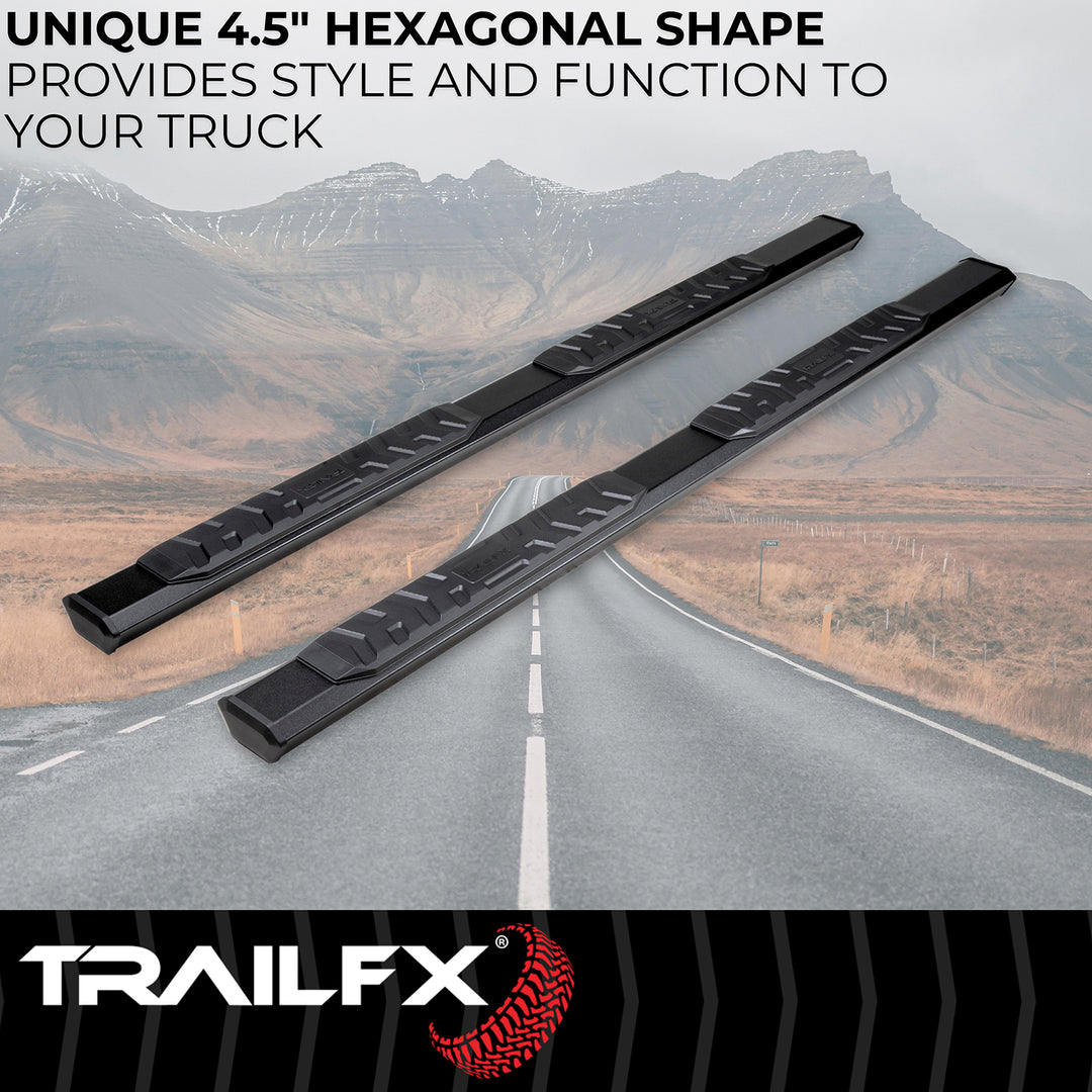 TrailFX A4 Series Hexagonal Nerf Bar for Silverado and Sierra 1500, 2500 HD, 3500 HD