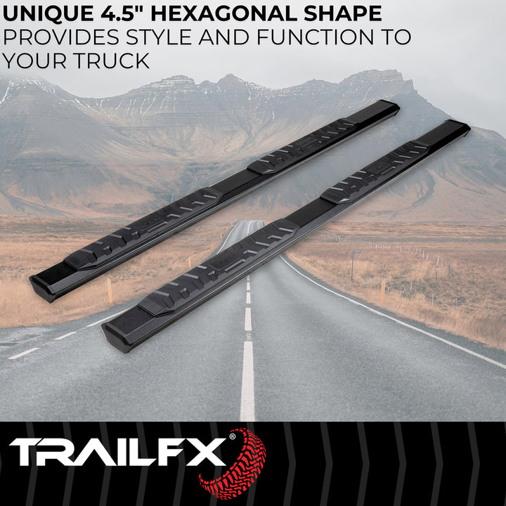 TrailFX A4 Series Hexagonal Nerf Bar for Silverado and Sierra 1500, 2500 HD, 3500 HD
