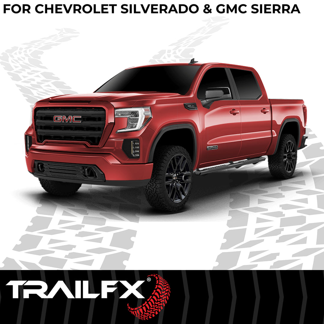 TrailFX A4 Series Hexagonal Nerf Bar for Silverado and Sierra 1500, 2500 HD, 3500 HD