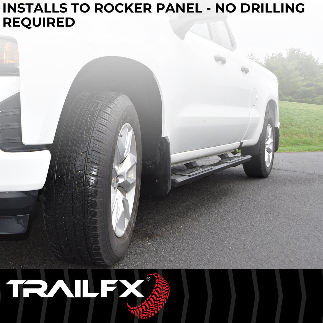 TrailFX A4 Series Hexagonal Nerf Bar for Silverado and Sierra 1500, 2500 HD, 3500 HD