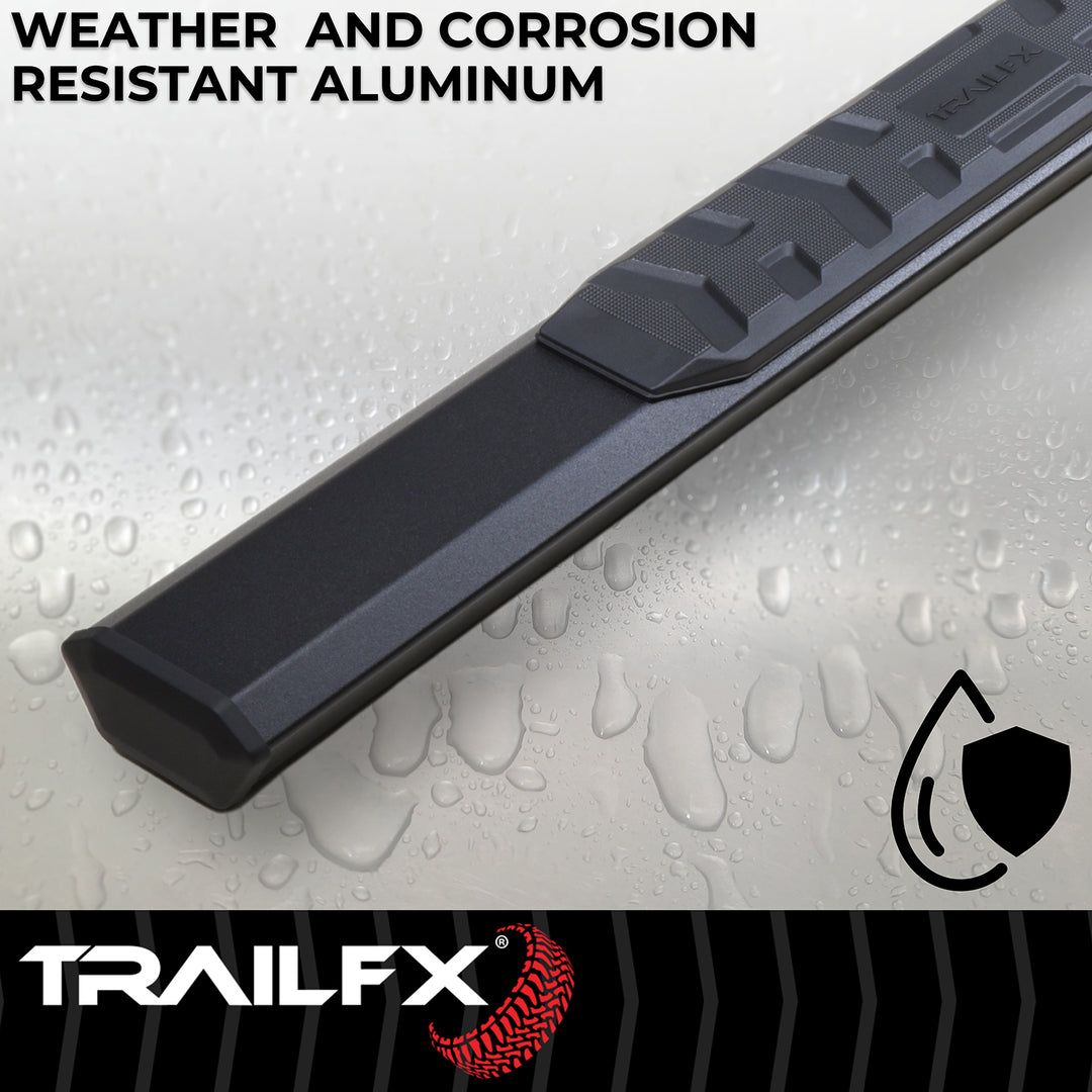 TrailFX A4 Series Black Hexagonal Aluminum Nerf Bar for Ram 1500, 2500, 3500 (Part No. AL4009B)