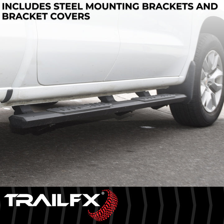 TrailFX A4 Series Black Hexagonal Aluminum Nerf Bar for Ram 1500, 2500, 3500 (Part No. AL4009B)