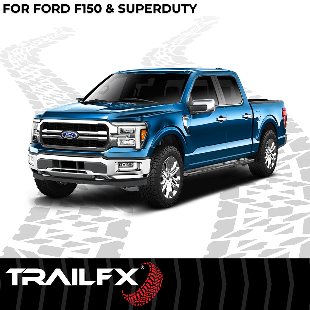 TrailFX A4 Series Black Powder Coated Hexagonal Nerf Bar for Ford F-150 and Super Duty Models
