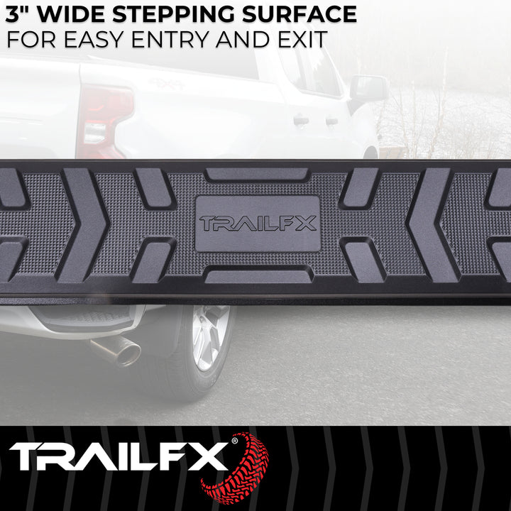 TrailFX A4 Series Black Powder Coated Hexagonal Nerf Bar for Ford F-150 and Super Duty Models