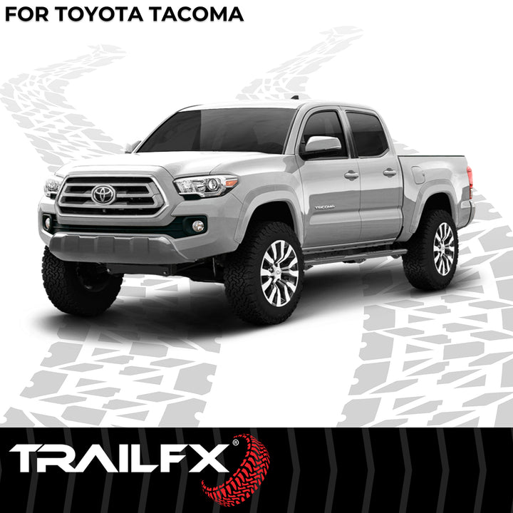 TrailFX A4 Series Nerf Bar for Toyota Tacoma 2012-2021, Black Powder Coated Aluminum with Surface Steps