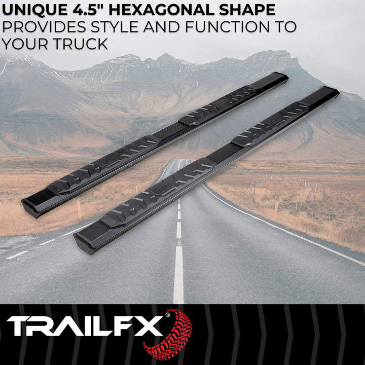 TrailFX A4 Series Black Titanium Powder Coated Nerf Bar for Toyota Tundra 2022-2024
