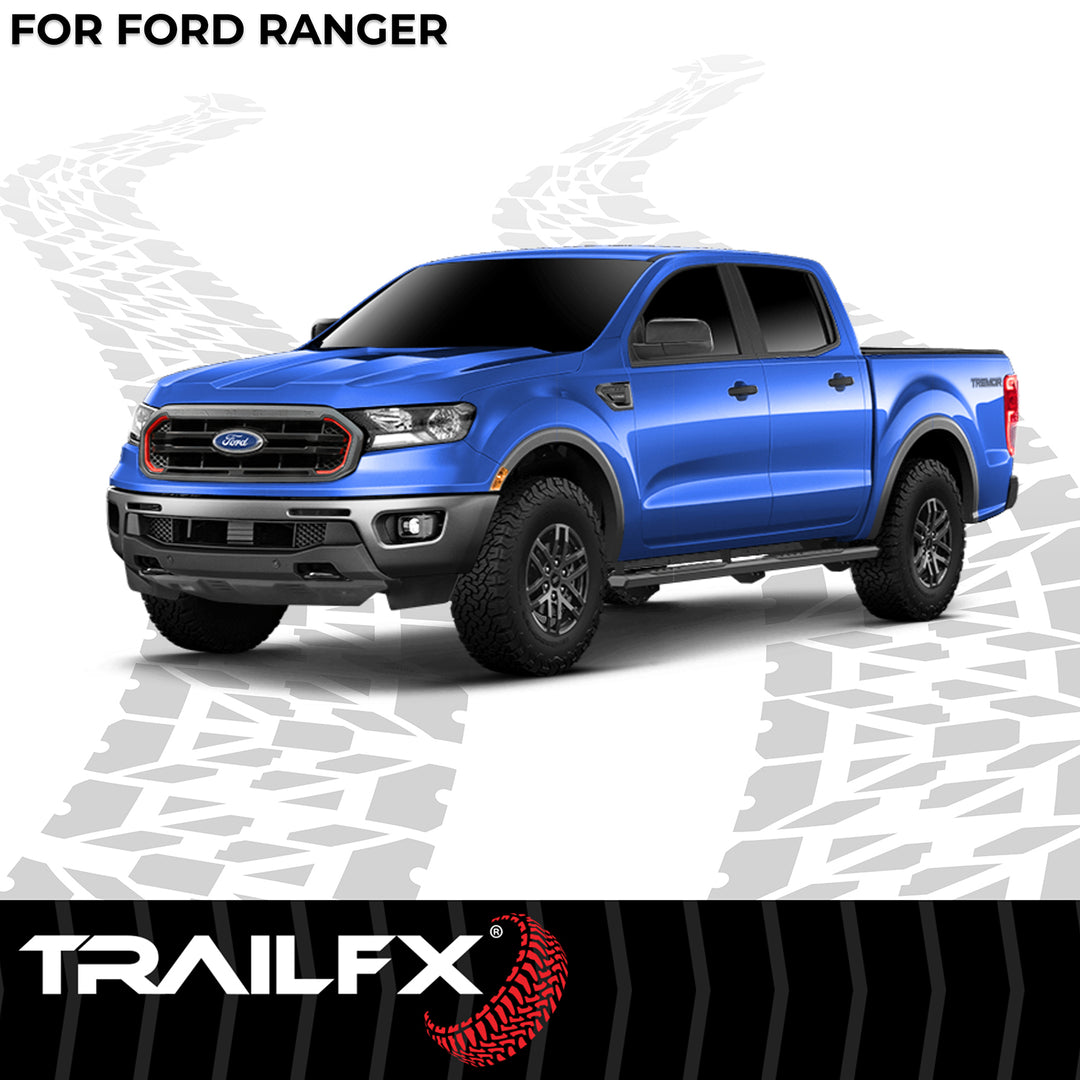 TrailFX A4 Series 4-1/2 Inch Hexagonal Rocker Panel Mount Nerf Bar for Ford Ranger