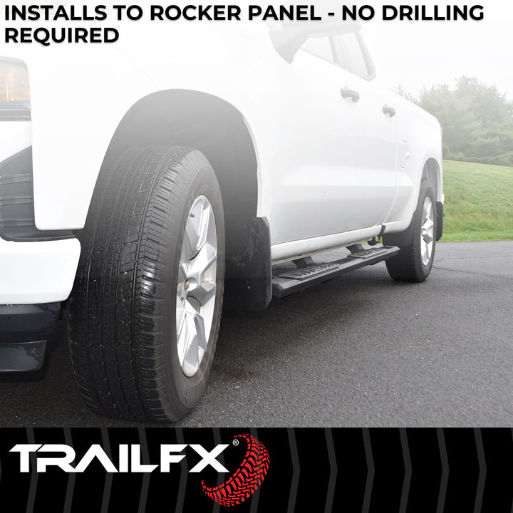 TrailFX A4 Series 4-1/2 Inch Hexagonal Rocker Panel Mount Nerf Bar for Ford Ranger