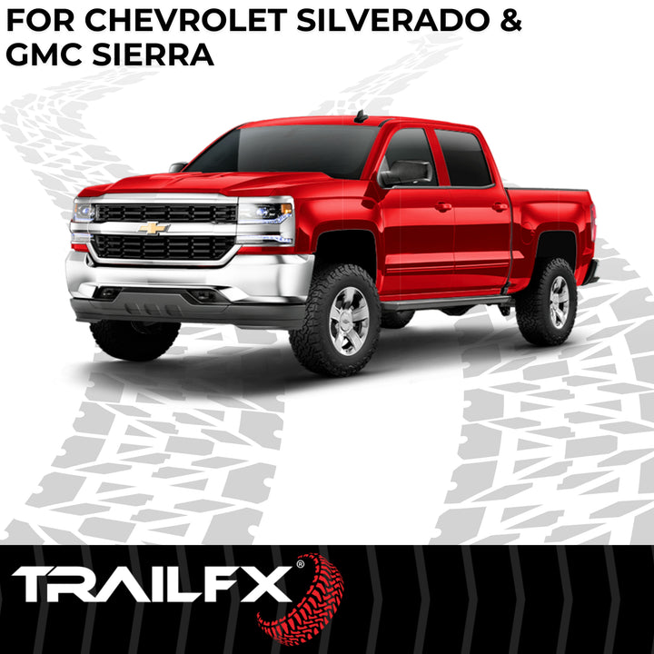 TrailFX AL6002B Weatherproof Aluminum Rocker Panel Mount Running Boards for Chevy Silverado and GMC Sierra
