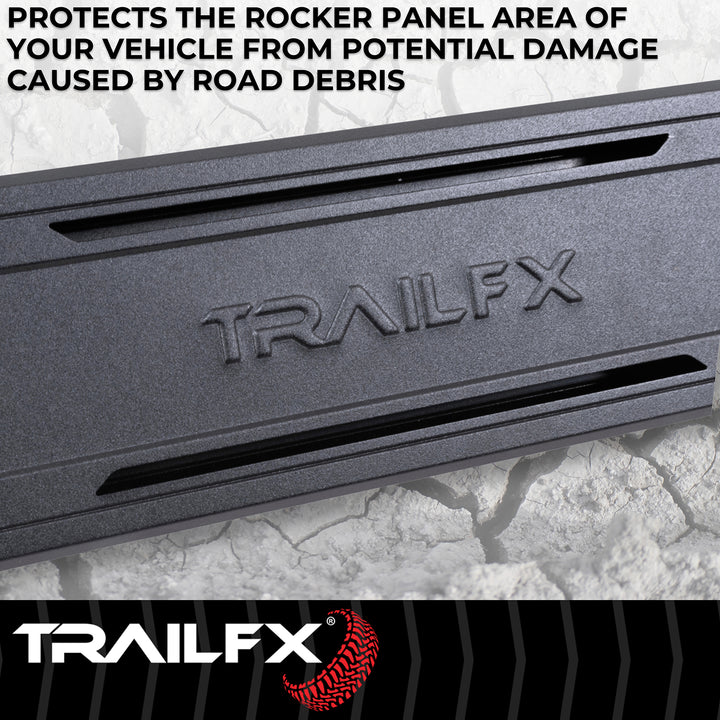 TrailFX AL6004B Weatherproof Matte Black Aluminum Running Board for Silverado and Sierra 1500, 2500 HD, 3500 HD (2019-2021)
