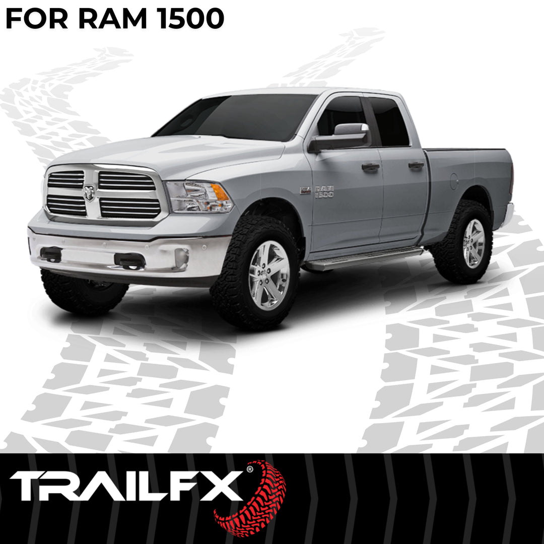 TrailFX AL6010B Matte Black Aluminum Rocker Panel Running Boards for Ram 1500/1500 Classic