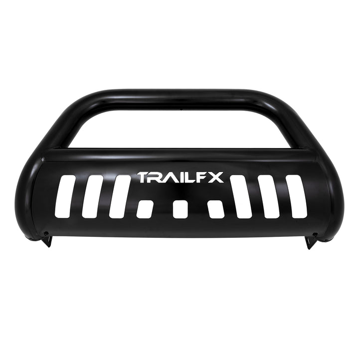 TrailFX Black Powder Coated 3-Inch Steel Bullbar with Skid Plate for Ford F-150 & Expedition