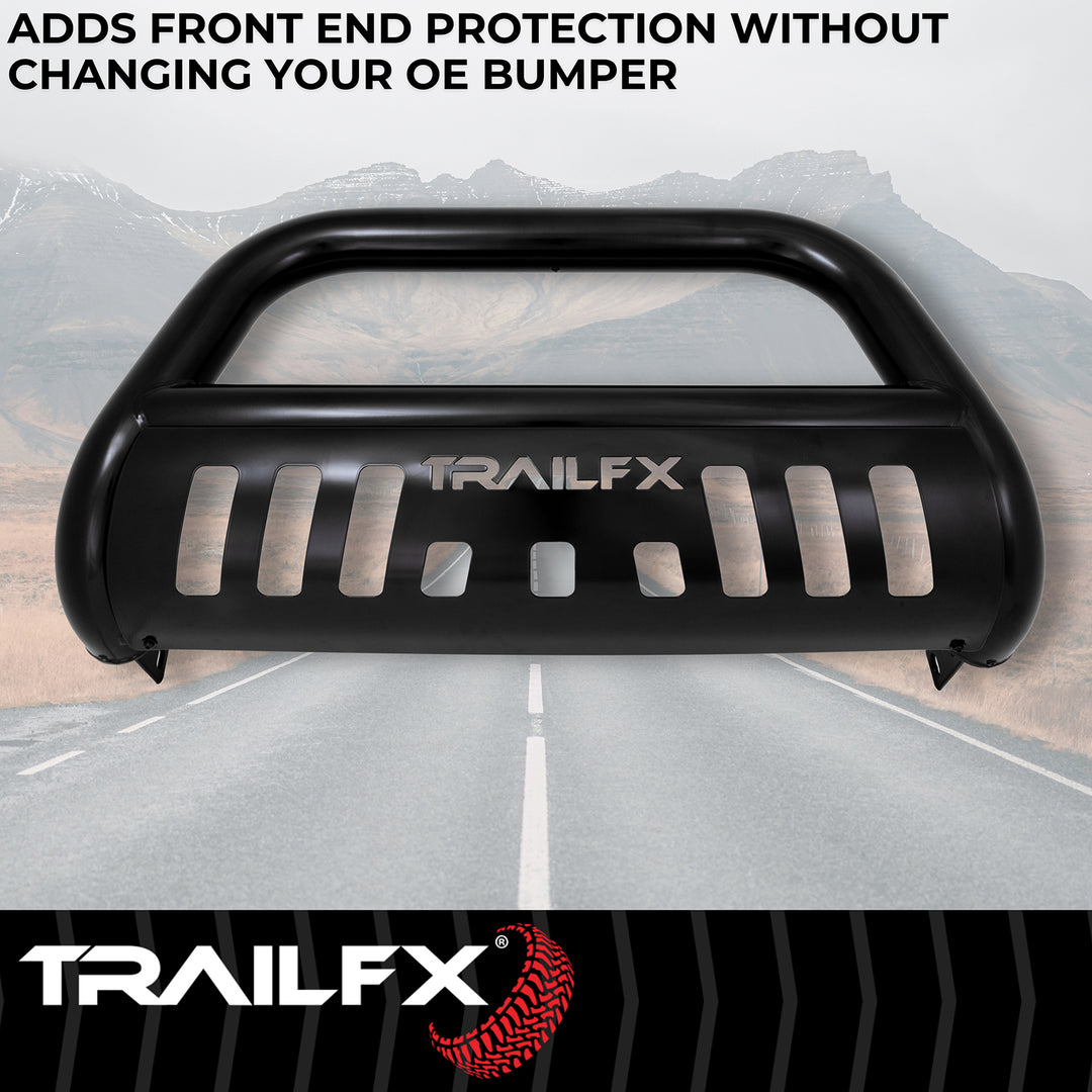 Trail FX Black Powder Coated Steel Bull Bar for Chevrolet Silverado 1500 (Part B0036B)