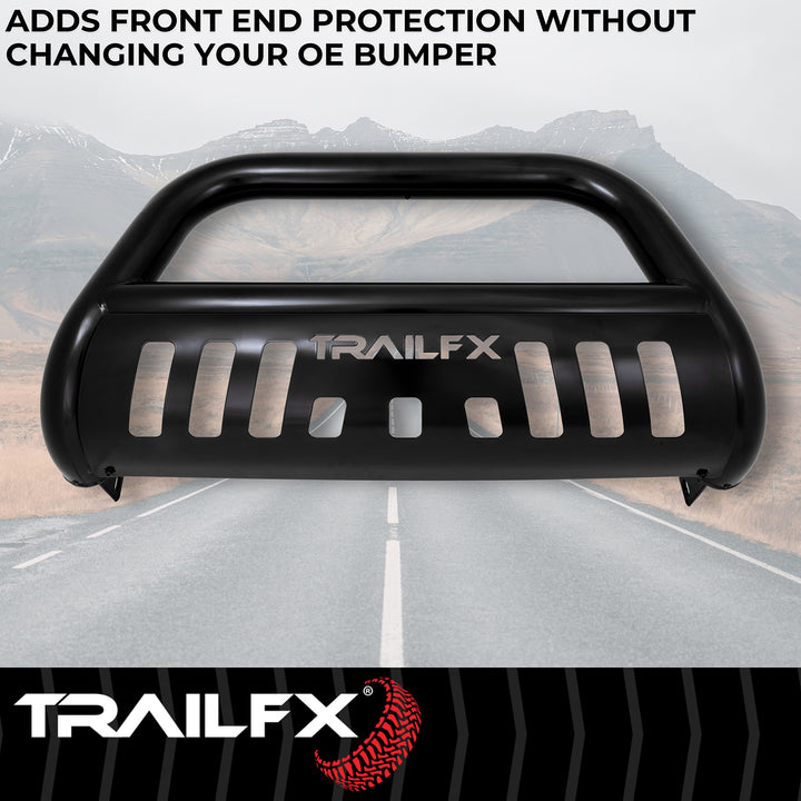 Trail FX Black Powder Coated Steel Bull Bar for Chevrolet Silverado 1500 (Part B0036B)