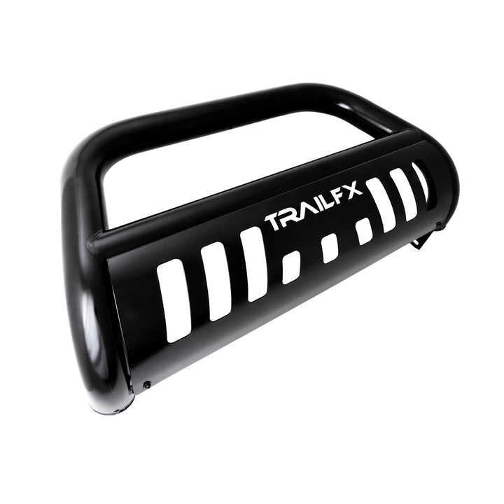 TrailFX 3 Inch Steel Bull Bar for Ford Ranger 2019-2023 – Black Powder Coated Tubular Front Bumper Guard with Skid Plate and Light Mounts