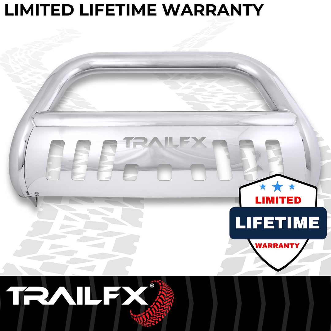 TrailFX Stainless Steel 3 Inch Bull Bar for Silverado 2500/3500 HD – Polished Finish with Mounting Hardware