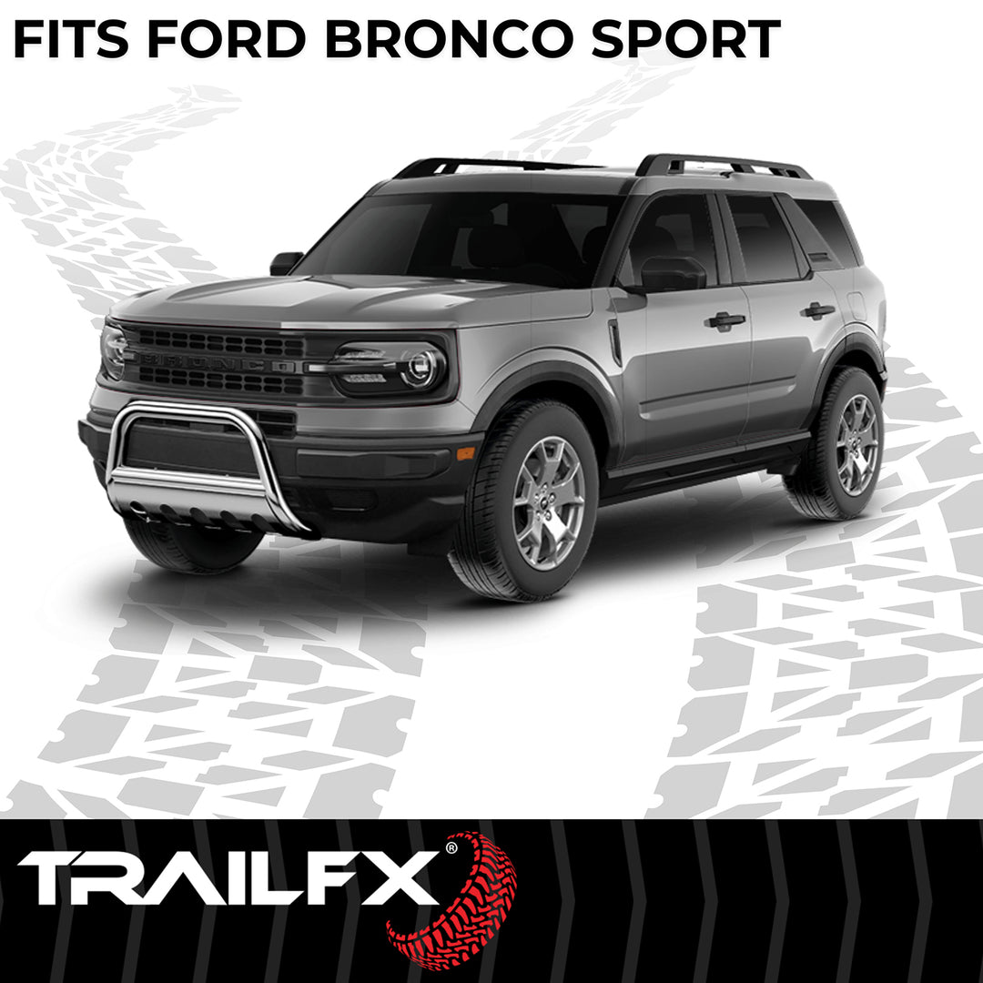 TrailFX 3 Inch Polished Stainless Steel Bull Bar for Ford Bronco Sport (2021-2024) B0042S
