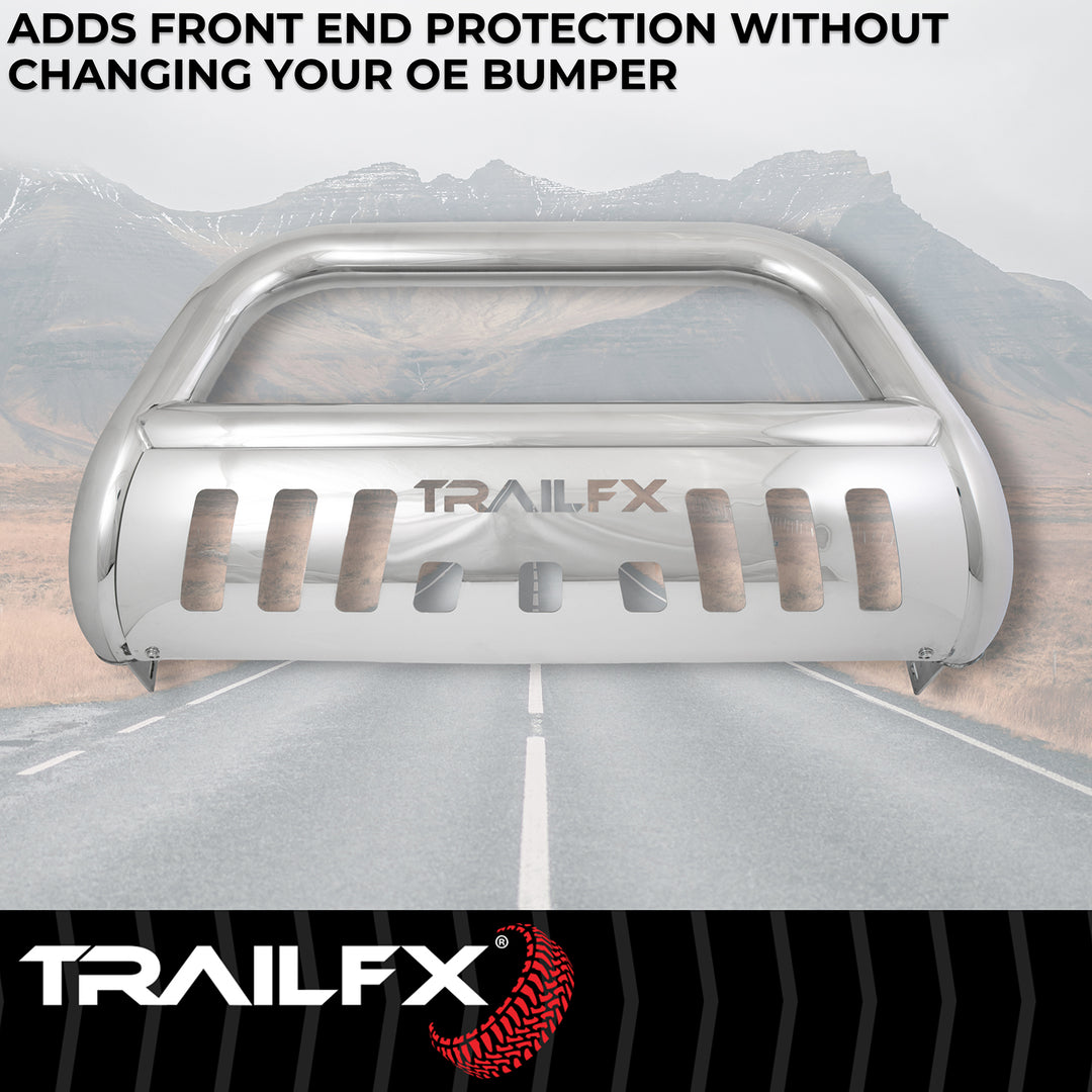 TrailFX 3 Inch Polished Stainless Steel Bull Bar for Toyota Land Cruiser (2024-2025)
