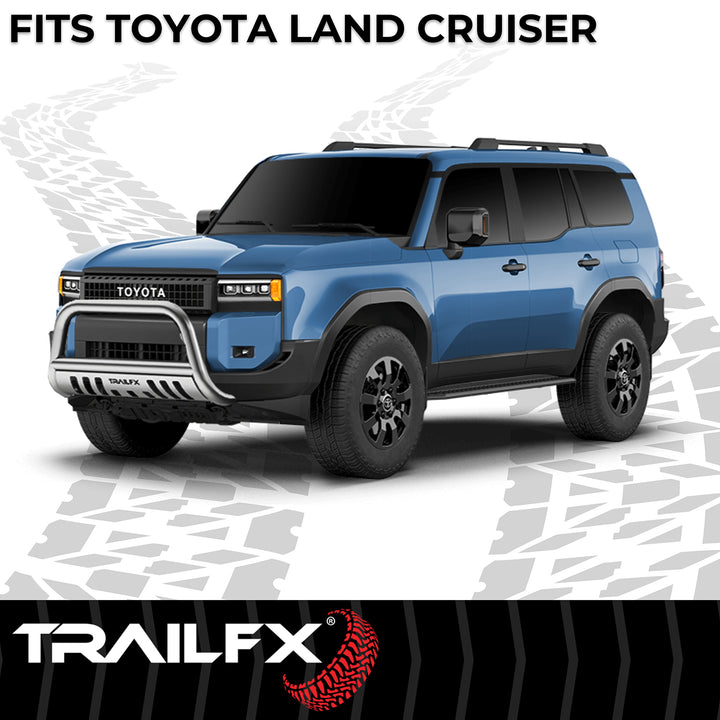TrailFX 3 Inch Polished Stainless Steel Bull Bar for Toyota Land Cruiser (2024-2025)
