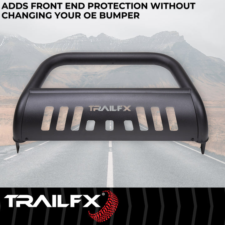TrailFX 3 Inch Diameter Powder Coated Titanium Black Steel Bull Bar for Toyota Land Cruiser 2024-2025
