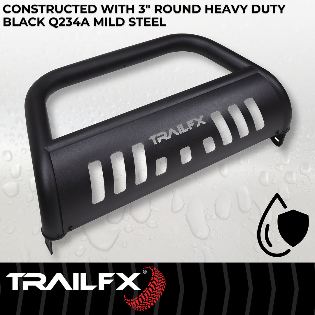 TrailFX 3 Inch Diameter Powder Coated Titanium Black Steel Bull Bar for Toyota Land Cruiser 2024-2025