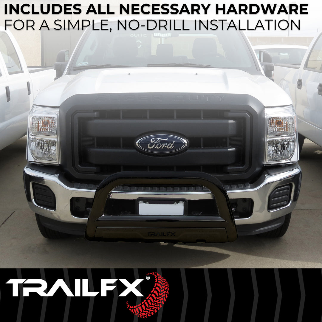 TrailFX 3 Inch Diameter Powder Coated Titanium Black Steel Bull Bar for Toyota Land Cruiser 2024-2025
