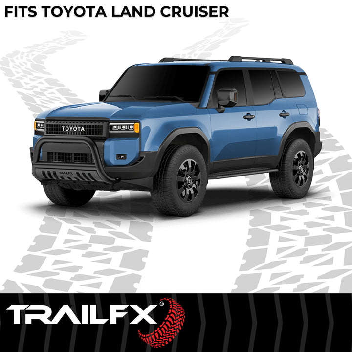 TrailFX 3 Inch Diameter Powder Coated Titanium Black Steel Bull Bar for Toyota Land Cruiser 2024-2025