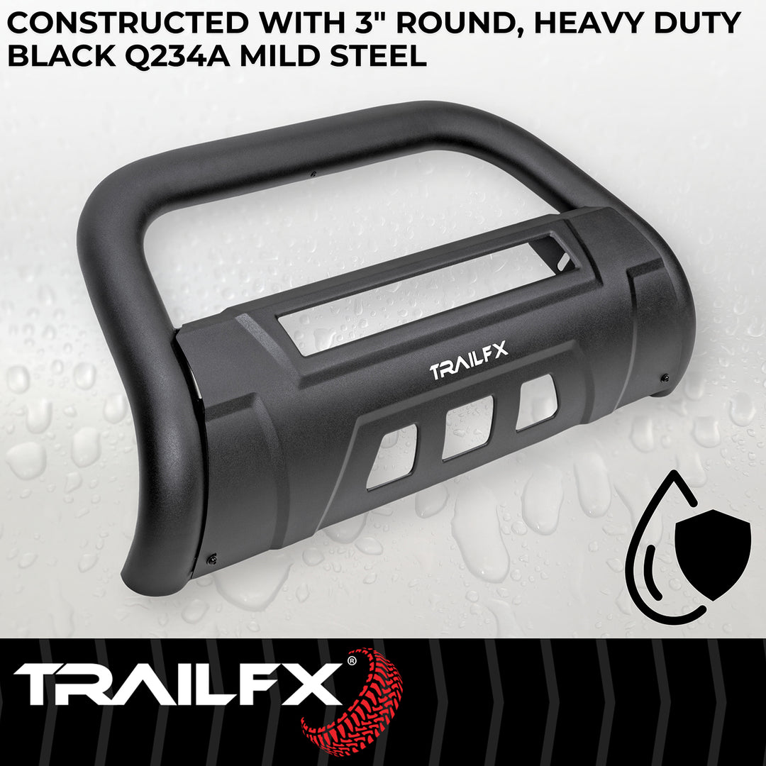 TrailFX B1613T Black Matte Powder Coated 3.5 Inch Tubular Bull Bar for Jeep Wrangler & Gladiator