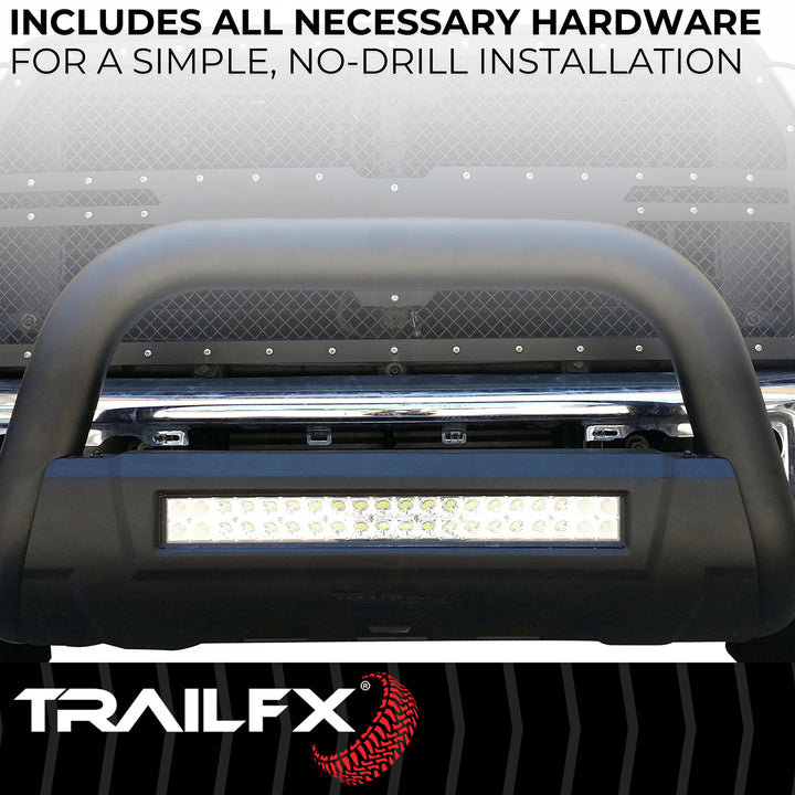 TrailFX B1613T Black Matte Powder Coated 3.5 Inch Tubular Bull Bar for Jeep Wrangler & Gladiator