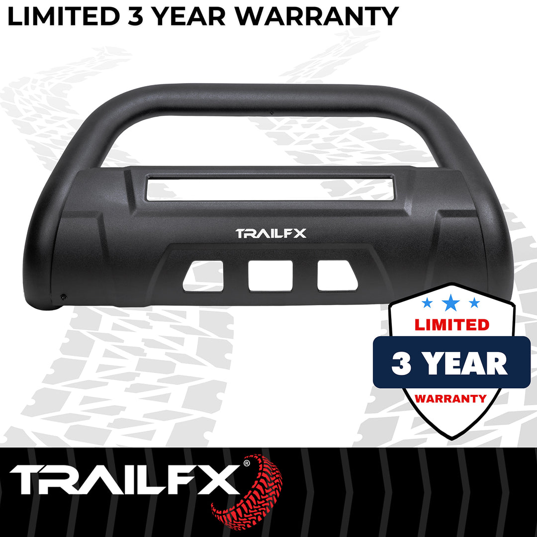 TrailFX B1613T Black Matte Powder Coated 3.5 Inch Tubular Bull Bar for Jeep Wrangler & Gladiator