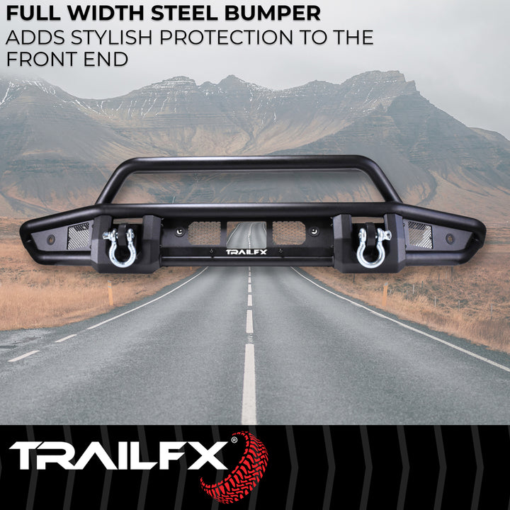TrailFX One Piece TrailFX BR001T Matte Black Front Bumper for Ford Bronco