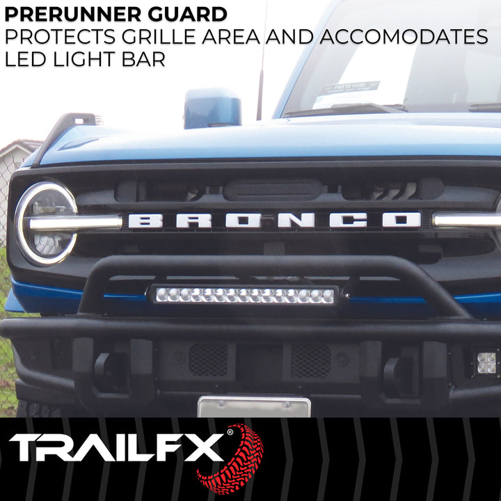 TrailFX One Piece TrailFX BR001T Matte Black Front Bumper for Ford Bronco