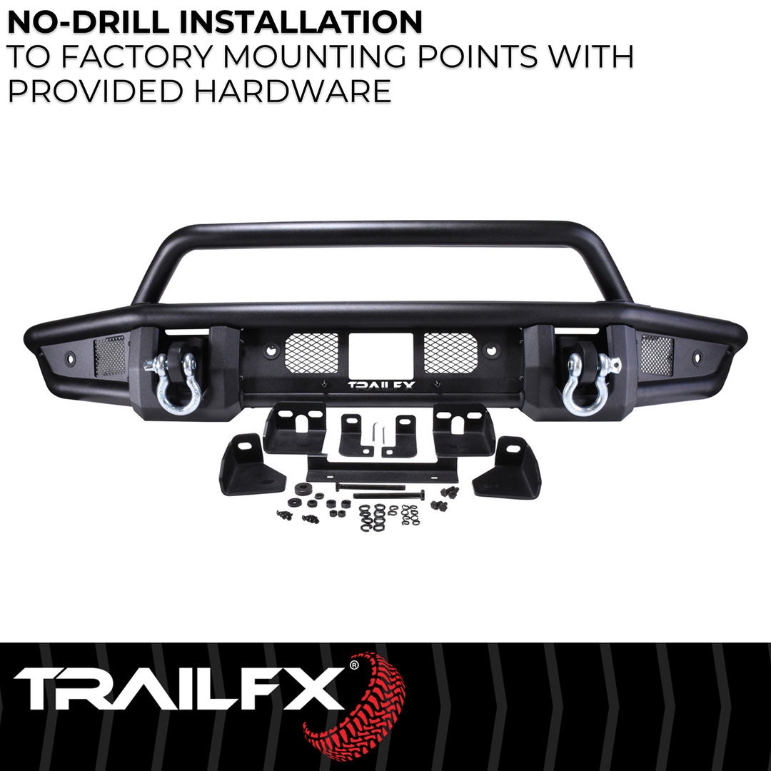TrailFX One Piece TrailFX BR001T Matte Black Front Bumper for Ford Bronco