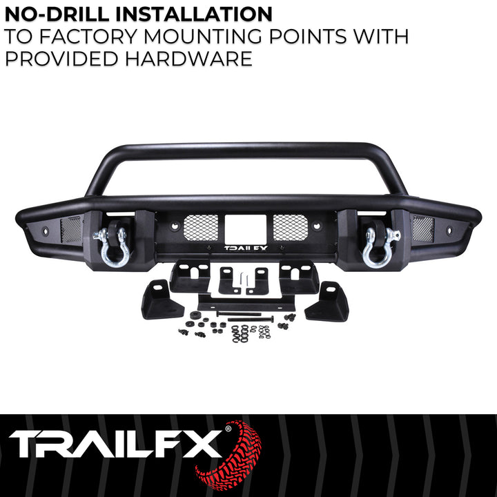 TrailFX One Piece TrailFX BR001T Matte Black Front Bumper for Ford Bronco