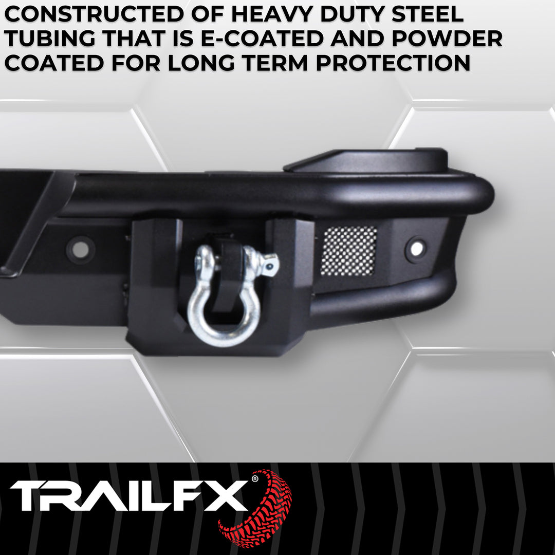 TrailFX One Piece Matte Black Steel Rear Bumper for Ford Bronco BR004T