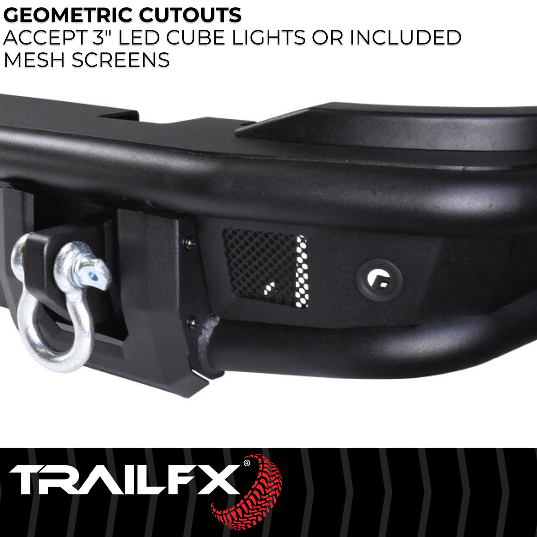 TrailFX One Piece Matte Black Steel Rear Bumper for Ford Bronco BR004T