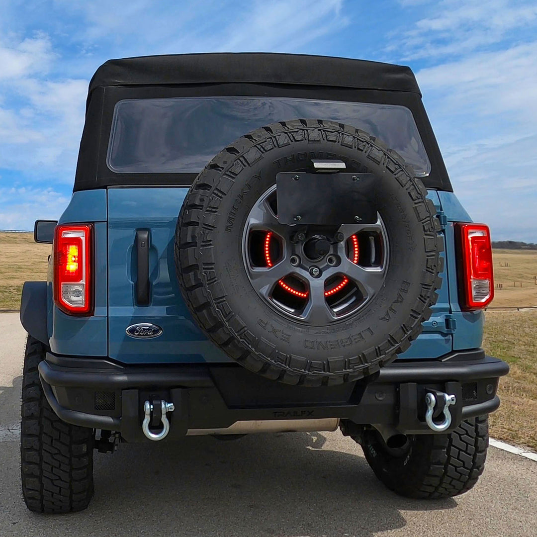 TrailFX BR009T Ford Bronco Spare Tire Carrier Spacer for 35-Inch Tires - Matte Black Steel